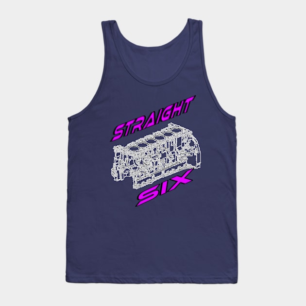 Engine Block Straight 6 (Purple) Tank Top by CarEnthusast